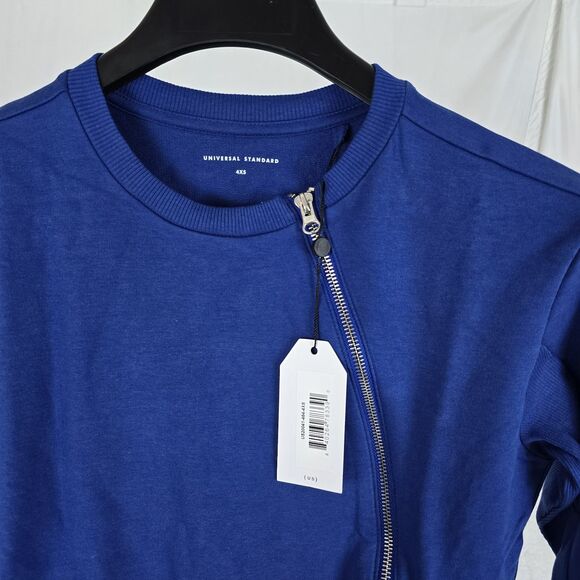 Universal Standard Meridian Side Zip Pullover Sweatshirt Women  4XS (0-00) Blue - Picture 5 of 10